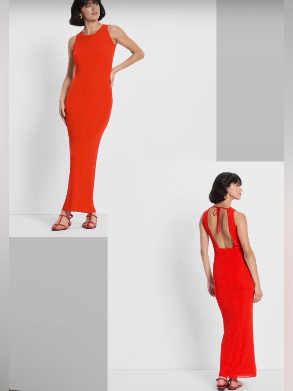 XL - Future Collective  Open Back Maxi sweater Dress in Red